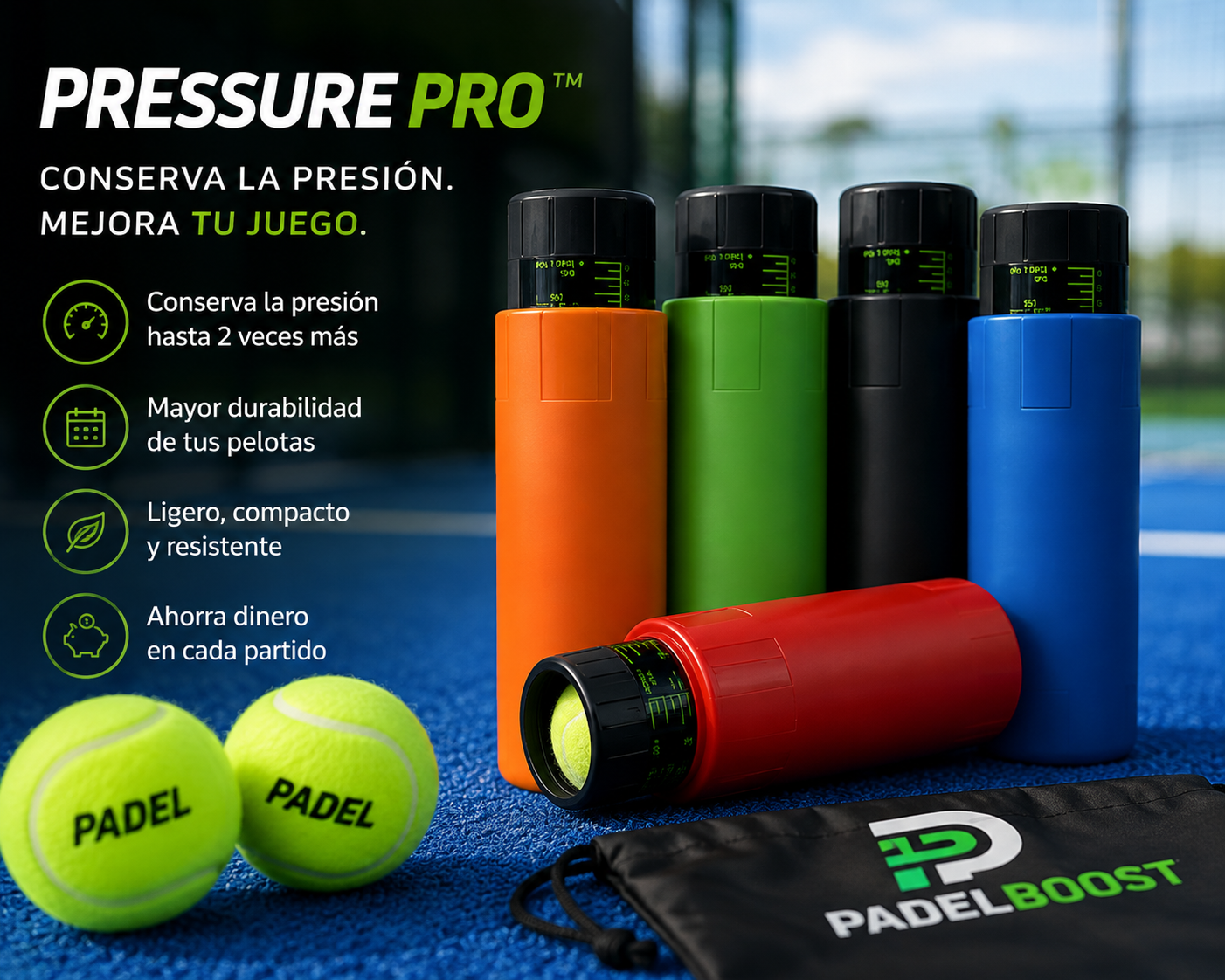 Pressure Pro™ – Conservador de Presión para Pelotas de Pádel